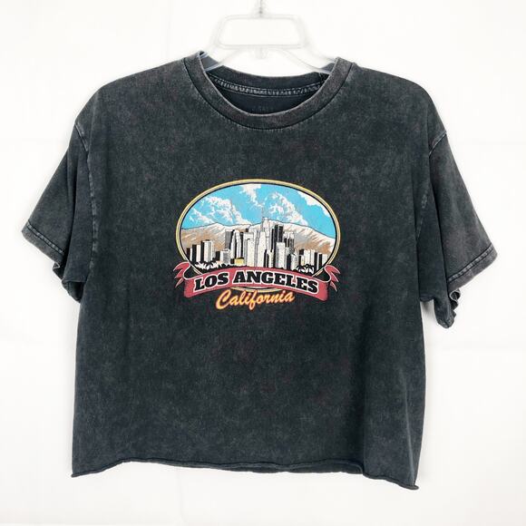 J. Galt Stonewash Crop Top Crew Neck Size Small - Picture 1 of 11